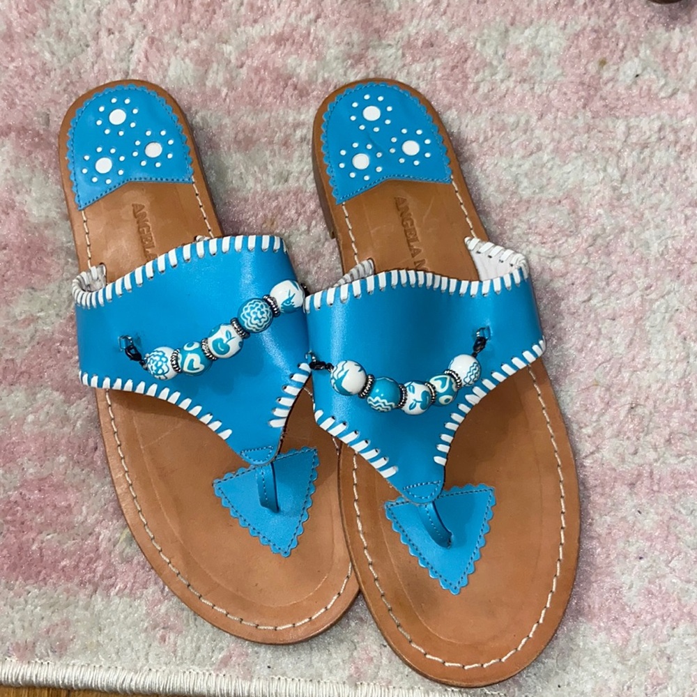 Angela Moore Blue Sandals Size 10